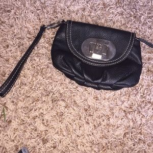 Black Leather Wristlet